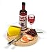Miniature Wood Cutting Board With Wine and Cheese Hors D'oeuvre for Fairy Gardens, Doll Houses, and Embellishing