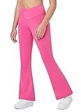 BALEAF Girls' Leggings Flare Pants Cross High
