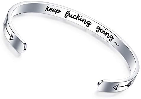 GAGAFEEL Bracelets for Women Girl Inspirational Jewelry Nevertheless, She Persisted Daily Reminder Link Cuff Bangle Graduation Birthday Xmas Gift