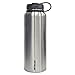 Lifeline 7502 Silver Stainless Steel Wide Mouth Water Bottle - 40 oz. Capacity
