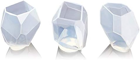 3 Shapes Multi-Faceted Silicone Molds, Cooyeah Clear Resin Jewelry Casting Molds for Jewelry, Soap Making, Cabochon Gemstone Crafting Projects