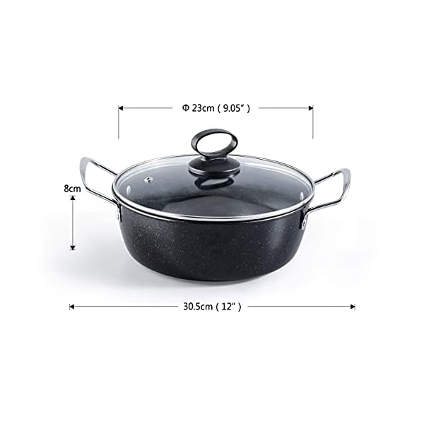 YIJIA-Cooking-Pot-Stock-Pots-Casserole-Dish-Non-Stick-Cookware-Large-Soup-Pan-with-Glass-Lid-9-inch-23cm YIJIA Cooking Pot Stock Pots Casserole Dish Non Stick Cookware Large Soup Pan with Glass Lid 9 inch (23cm)