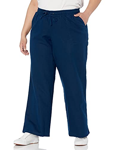 Amazon Essentials Women's Loose-Fit Drawstring Linen Blend Wide Leg Pants (Available in Plus Size)
