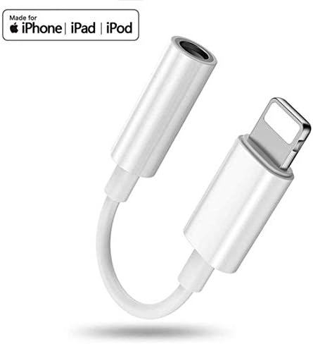 Earphone Adapter for iPhone 7 Adaptor Aux Audio to 3.5mm Jack Cables Headphone Adapter Headset Accessory Splitter Dongle for Music Compatible with iPhone 7/7Plus/8/8Plus /X/XS Max for All iOS