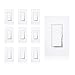 [10 Pack] Dimmer Switch, Single Pole or 3-Way, 600W, LED And Incandecent, White (WALLPLATES NOT INCLUDED)