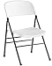 Cosco Resin Folding Chair with Molded Seat and Back White Speckle (4-pack)