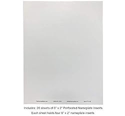 20-Pack Perforated Nameplate Inserts: 8" x