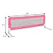 BABY JOY Bed Rails for Toddlers, 59'' Extra Long, Swing Down Bed Guard w/Safety Straps, Folding Baby Bedrail for Kids Twin, Double, Full Size Queen & King Mattress (Pink, 59-Inch)