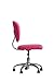 Ergonomic Office Chair Cheap Desk Chair PU Leather Executive Chair Task Rolling Swivel Adjustable Stool Mid Back Computer Chair with Lumbar Support for Women Men,Pink