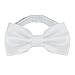 Platinum Hanger Mens Classic Pre-Tied Satin Formal Tuxedo Bowtie Adjustable Length Large Variety Colors Available (White)