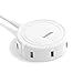 Bototek 6-Port USB Charger Desktop Charging Station Dock & Organizer with USB C port and QC 3.0 Charger Port, Charging Stand Included, for Smart Phones & Tablets White