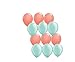 Assorted Mint Green and Coral Latex Balloons - 12 Pack