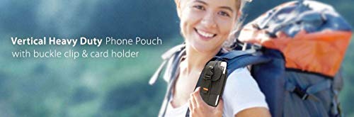 Military Grade Vertical Carrying Pouch Case, Compatible with [iPhone 6 6S 7 8 X (4.7'') Samsung S5 S8 S9 LG J7 K20 & More] Holster with Card Slot Belt Clip-Fits iPhone with Lifeproof Defender Cover - Thumbnail 5