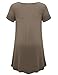 JollieLovin Women's Short Sleeve Loose Fit Flare Hem T Shirt Tunic Top (Khaki, XL (1X))