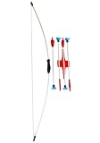 34 Inch Fiberglass Bow, 4 12 Inch Arrows, With Rubber Safety Tips, Carded