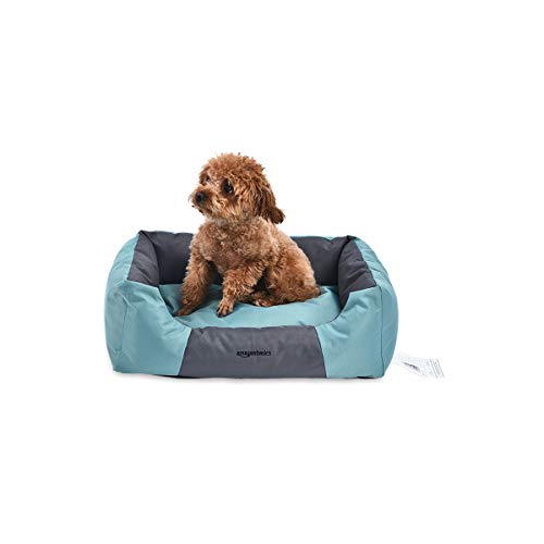 AmazonBasics WaterResistant Pet Bed Rectangular, Teal, 17.7 Inch