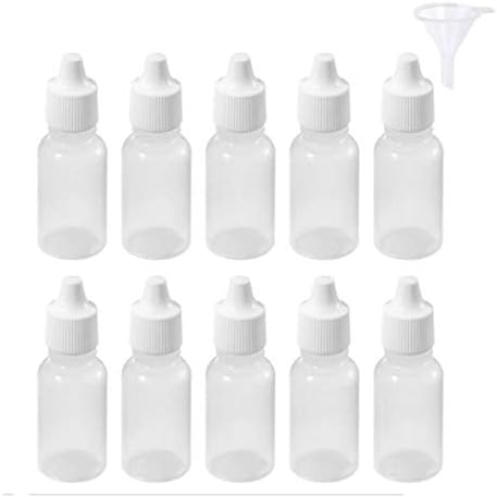 KeCool 30ml Empty Refillable Dropper Bottle Plastic Squeezable liquid Bottle Drop Eye Liquid Squeezable LDPE juice Oil Bottle Container with Childrenproof Cap (White, 10 Packs)