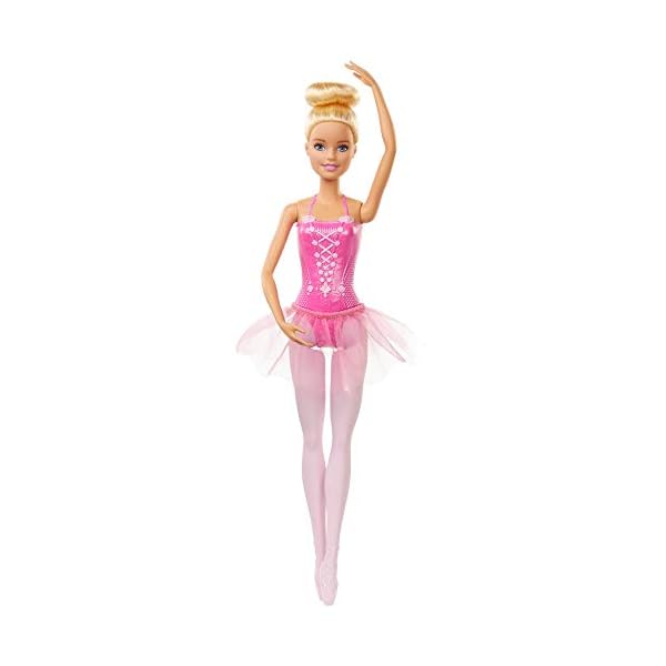 Barbie-GJL59-Doll Barbie Ballerina Doll with Ballerina Outfit, Tutu, Sculpted Toe Shoes and Ballet-posed Arms for Ages 3 and Up