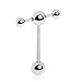 Tongue Teaser 316L Surgical Steel WildKlass Double Barbell with Slave Ring - 14GA L:5/8