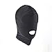OULII Elastic Black Open Mouth Face Cover Role Play Mask Hood Bondage Cosplay Costume Size M