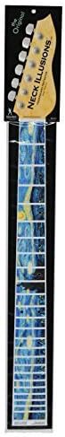 Neck Illusions Starry Night Fingerboard Protector with Graphics - Removable / Reusable DIY sticker decals for electric and acoustic steel string guitars up to 24 frets