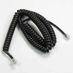 InstallerParts RJ22 Coiled Telephone Cord, Black (12FT)