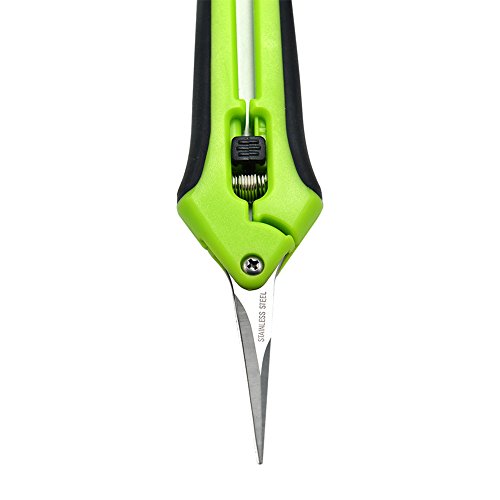 2 Pack Curved Tip Trimming Scissors with Titanium Coated Blades, Gardening Hand Pruner Pruning Shear by HiHydro - Thumbnail 4