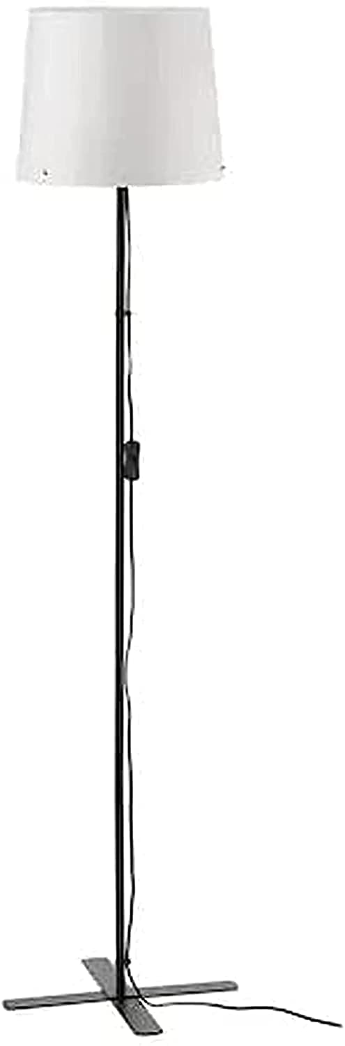 Tallatz BARLAST Floor Lamp with Black Metal Finish with White Shade, Modern Tall Floor Lamps for Living Room, Floor Standing Black Lamps Home Decor 150CM