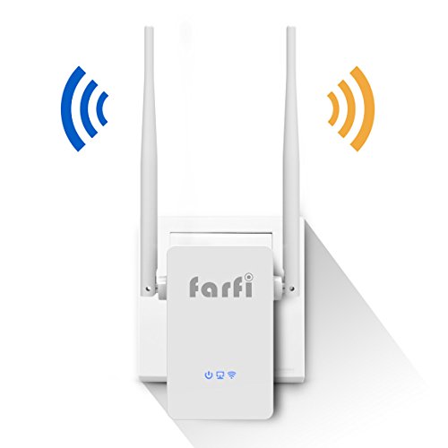 WiFi Extender Farfi N300 WiFi Repeater WiFi Booster Range Extender + Access Point + Router 3 in 1 Functions with Dual External Antennal for 360 Degree WiFi Signal