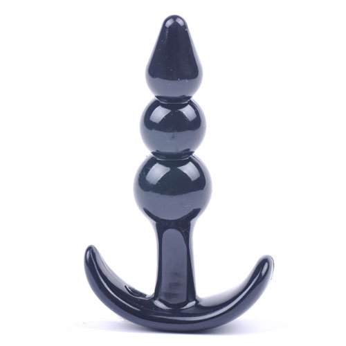 BeHorny Butt Plug Slender Shape Anal Beads Stimulator, Black