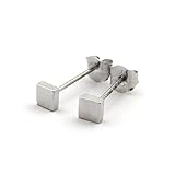 14k White Gold Tiny Square Stud Earrings