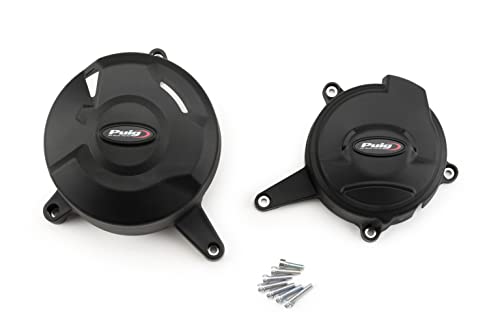 Puig 20800N Coperture protettive motore in polimero termoplastico ad alta resistenza per protezione contro urti e usura, Nero