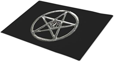 TPerse8 Monogrammed Door Mat Pentacle Tree Of Life Double Door Mat