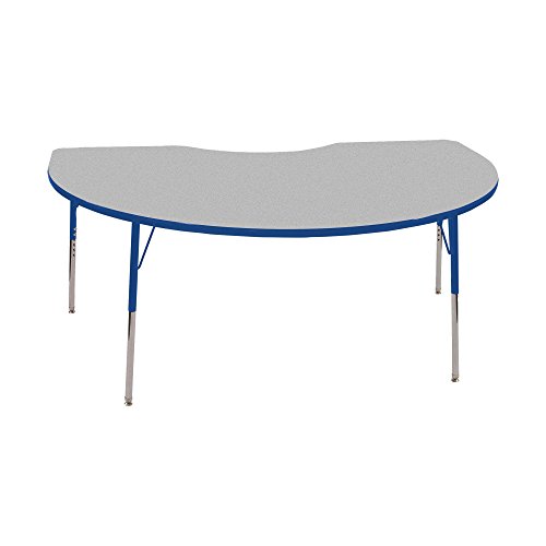 Norwood Commercial Furniture Adjustable-Height Kidney Activity Table, 72" W x 48" D, NOR-RCEKD72C-GBL - Thumbnail 3