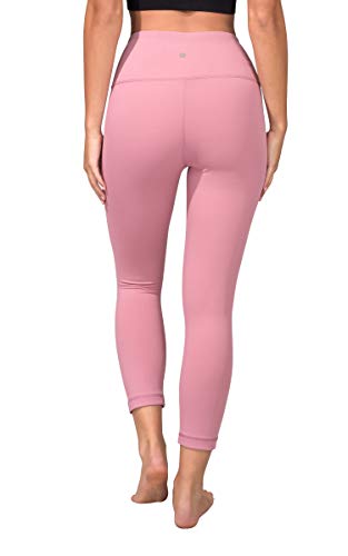 90 Degree By Reflex High Waist Squat Proof Capris - 22” Interlink Workout Capris - French Pink - XS