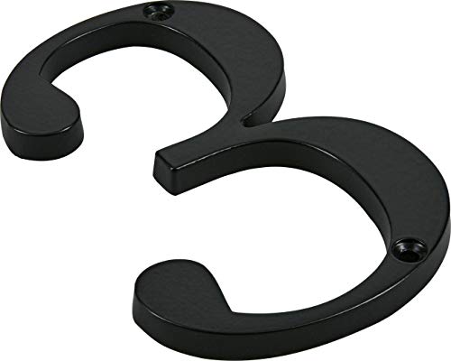 Distinctions by Hillman 843143 4-Inch Flush-Mount Black House Number 3 - Thumbnail 3