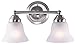 7Pandas Bathroom Vanity Light Fixtures, 2-Light Brushed Nickel Wall Sconce Lighting, Modern Wall Lights with Frosted Glass Shade, Porch Wall Lamp for Living Room, Bedroom, Restroom, Hallway