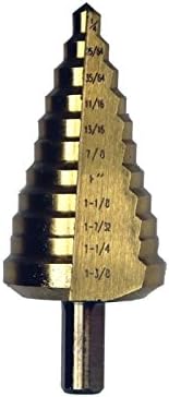 Grow1 990817 High Speed Steel Titanium Coated Uni-Bit Connical Drill Bit, 1/4"-1 3/8"/Small, Copper