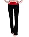 HDE Women's Color Block Fold Over Waist Yoga Pants Flare Leg Workout Leggings (X-Large, Red)