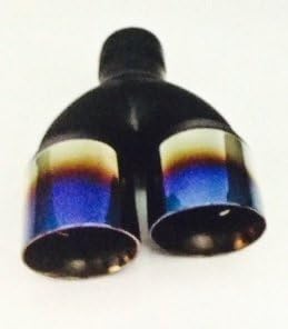 Right Dual 3" Double Wall Angle Tip w/ Blue Flame