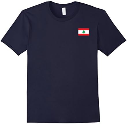 Men's Lebanese Independence Day Workwear Lebanese Flag T-Shirt Large Navy