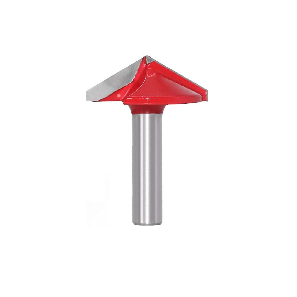 ExcInter 8mm Shank V-Groove Router Bit, 1 Pcs 120° Diameter 32mm 3D V Shape CNC Engraving Cutting Woodworking Cleaning Milling Router Bit