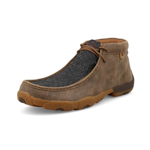 Twisted X Men's Chukka Driving Moc, Moc Toe, Black & Bomber, 8 M