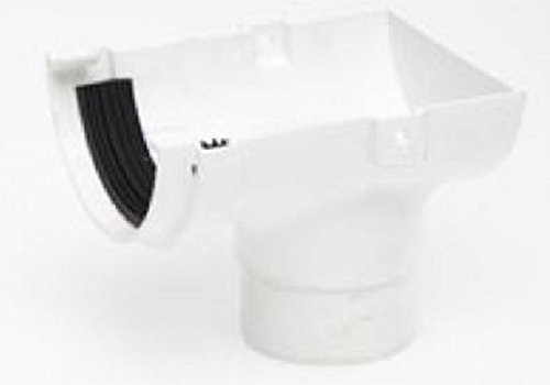 White Gutter Stop END Outlet Half Round for shed, Conservatory, Porch etc Mini guttering 75mm and 53mm downpipes NOT for Normal House guttering - Smaller