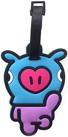 Fanmuran Kpop V Jungkook Cooky tata Cute Cartoon Bulletproof boy Travel Luggage Baggage Tags Name Bag Card Holder Bag Suitcase Labels (MANG)