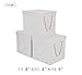 StorageWorks Foldable Storage Cubes with Lids, Stackable Basket Cube Bins with Strong Cotton Rope Handle, White, Large 7 gal, 3-Pack