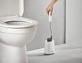 Joseph Joseph Flex Lite Silicone Toilet Brush with Slimline Holder Grey White view 3
