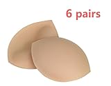 Womens Swimsuit Bra Pads Inserts 6 Pairs In Set White Nude Half-moon Shape Fit A/B Cup
