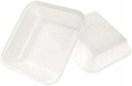 CKF 1W1000, #1 White Foam Meat Trays, Disposable Standard Supermarket Meat Poultry Frozen Food Trays, 125-Piece Bundle