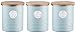 Typhoon Living Airtight Tea, Coffee and Sugar Storage Canister with Bamboo Lid, Set of 3, 1 Litre, Blue